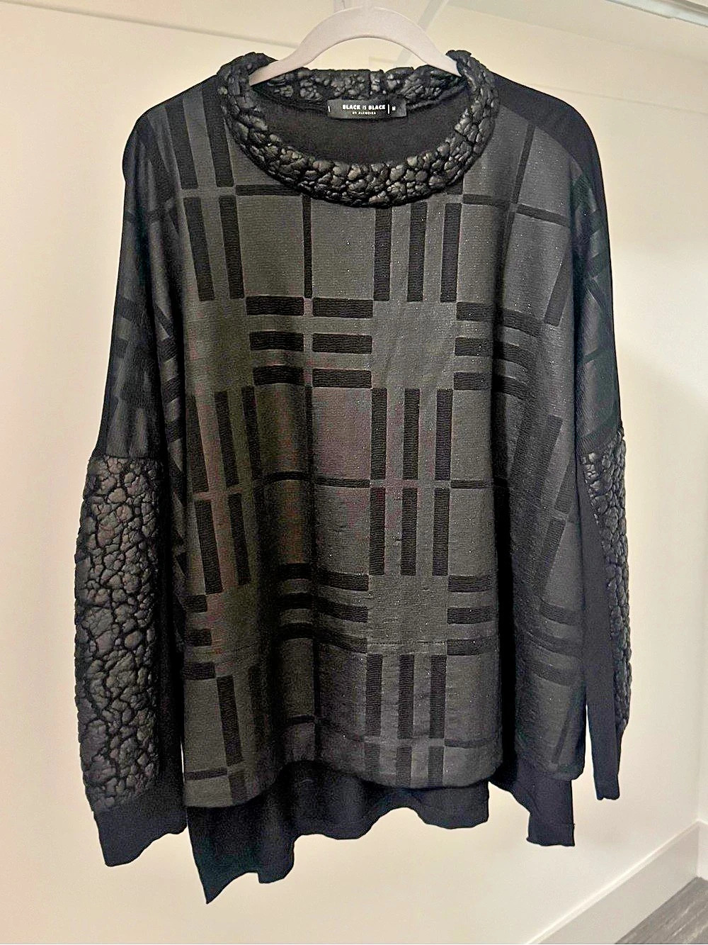 Black is Black by Alembika Women's Geometric Tunic in Black Size Medium